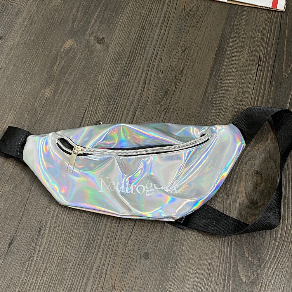 Neutrogena silver holographic Fanny pack
